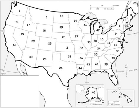 Blank Map of United States Quiz image